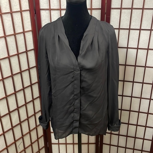 H&M Tops - H&M Women Black Sheer Long Sleeve Top Size 2
